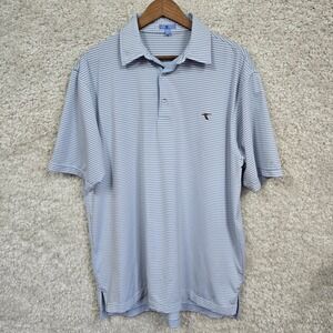 GenTeal Striped Polo Shirt Mens Large Blue Performance Classic Preppy Golf
